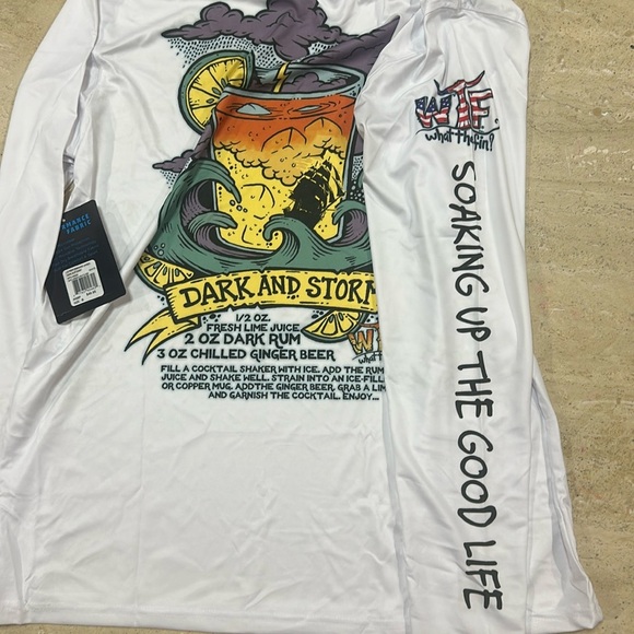 WTF - What The Fin? Long-Sleeve Performance Wicking Shirt Dark & Stormy NWT S - Picture 4 of 6